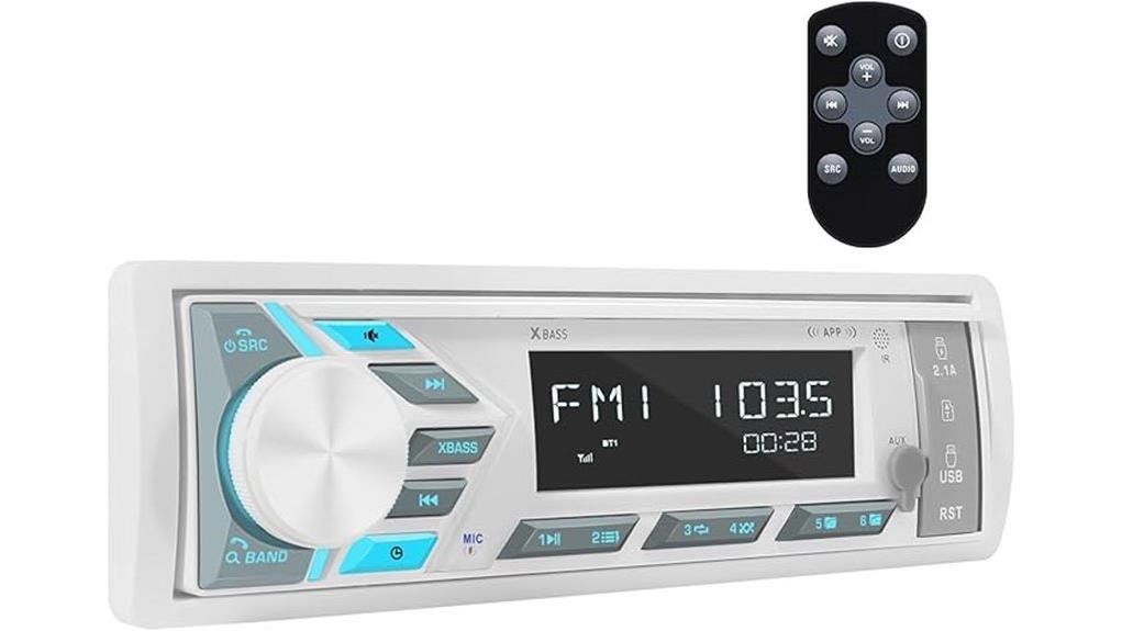 compact single din marine receiver