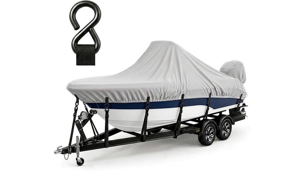 gray center console boat cover