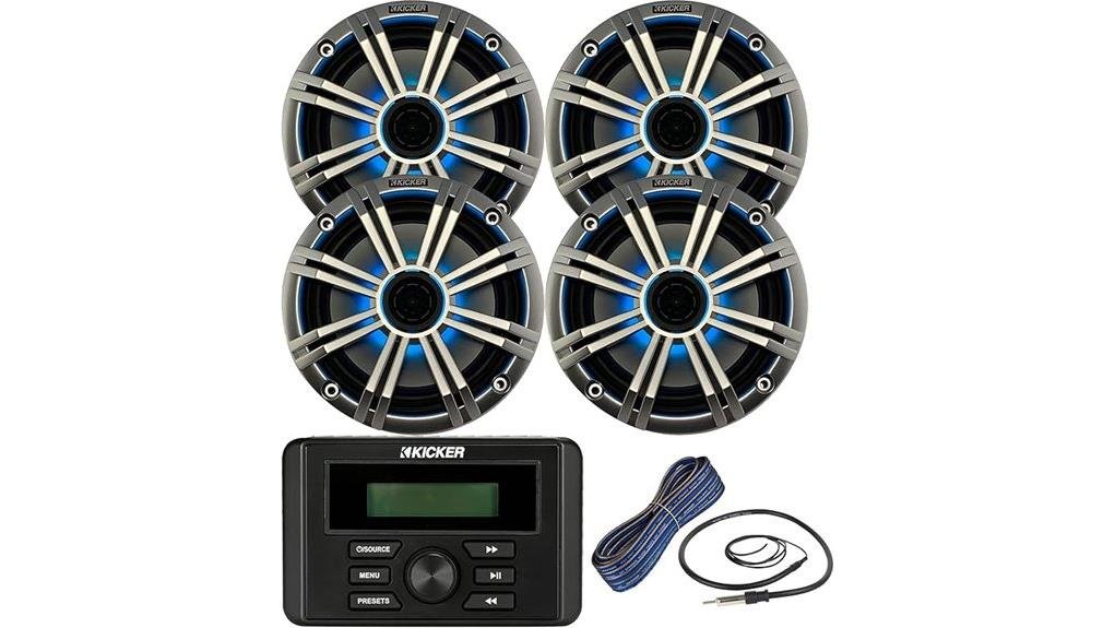 marine bluetooth usb rca stereo