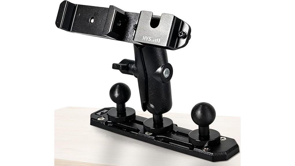 track mount phone radio holder
